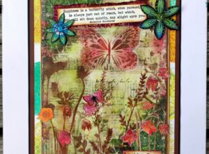 Estampe originale "le bonheur est un papillon" - Techniques mixtes
