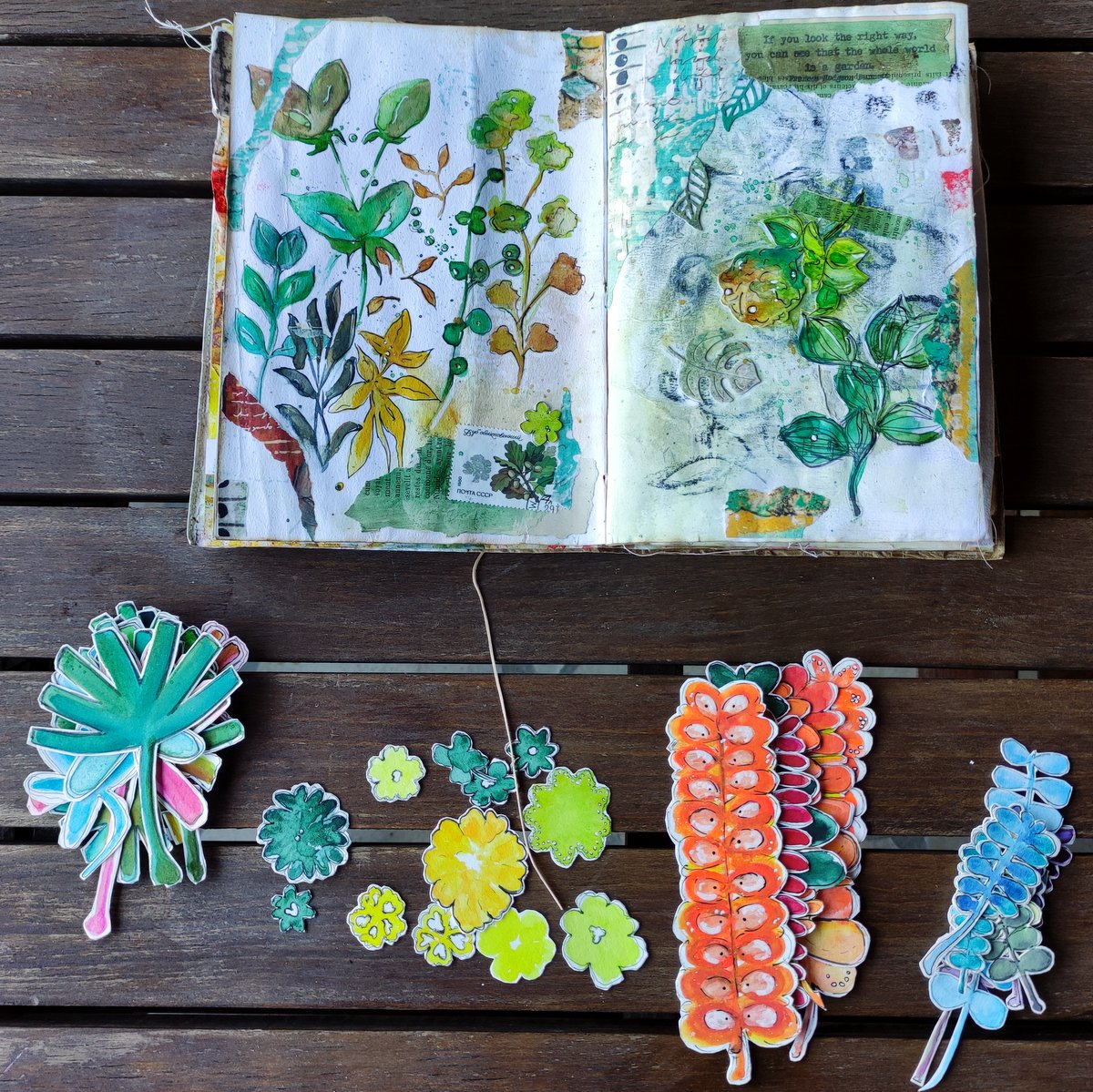 Autumn Junk Journal Textle Art Mxed Méda | eBay n 2025 | Textle