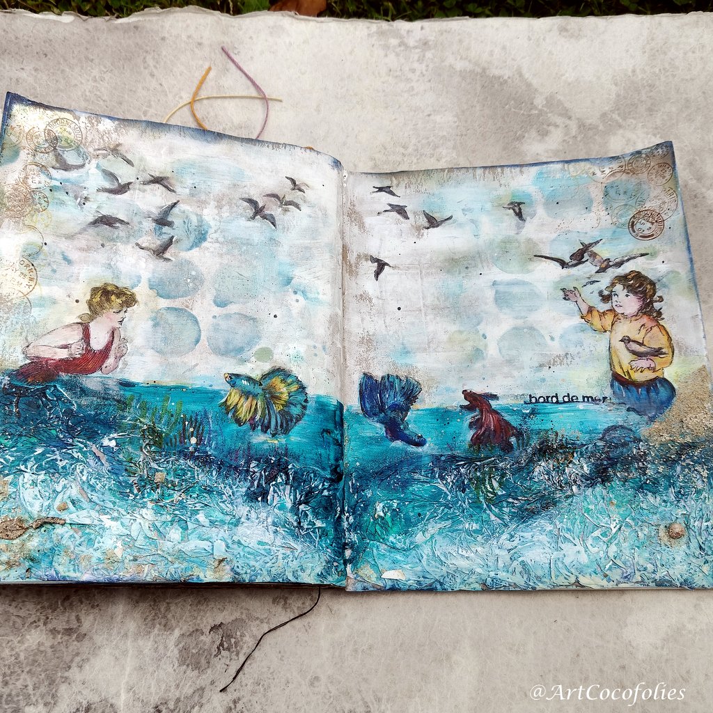 Page de bord de mer Art journal Cocofolies 2025