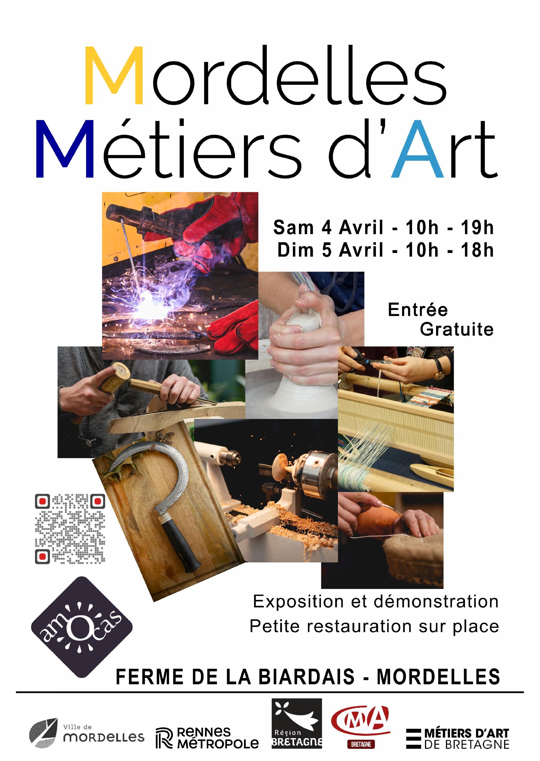 Affiche MMA 2026 Salon Mordelles Métiers d'Art - 13ème édition 4 et 5 avril 2026
