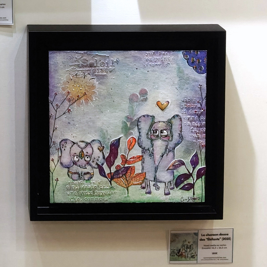 Tableau signé Cocofolies Mixed media sur Carton - Salon MMA 2026