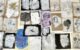 Un ensemble de fonds floraux réalisés en cours de Mixed media à l'AMOCAS de Mordelles en 2026 - Cours délivrés par Corinne Rollet (Cocofolies)